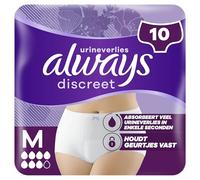 Always Discreet Women Plus Braguitas para Fugas Urinarias, Retienen Fugas y Olores, Cómodas y Casi Imperceptibles, M, x10 Braguitas