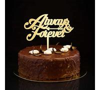 Always & Forever - Decoración dorada para tartas de boda con texto en inglés "Mr & Mrs", personalizable, silueta romántica, decoración para tartas de novia y novio para boda, compromiso, fiesta
