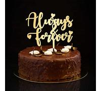 Always & Forever - Decoración para tarta de boda con texto en inglés "Mr And Mrs", diseño de silueta dorada, personalizable, romántico, novia y novio, decoración de boda, regalo de despedida de
