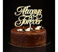 Always & Forever - Decoración para tartas de boda, diseño retro de novia y novio, decoración para tartas de boda, despedida de soltera, fiestas, regalos de boda, 6 pulgadas
