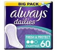 Always Dailies Fresh & Protect - Calzones normales, 60 por paquete (paquete de 3)