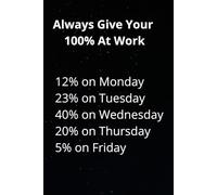Always Give Your 100% At Work: Funny Notebook for Work, Gift Notbook,