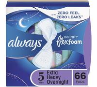 Always Infinity - Compresas femeninas con alas para mujer, tamaño 5, extra súper de noche, sin perfume, 22 unidades (paquete de 3)