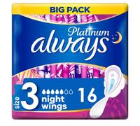 Always Noche De Platino (Tamaño 3) Alas Sanitarias 120 g