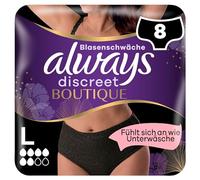 Always Pantalones de incontinencia Discreet Boutique para mujer, talla L, Plus, paquete de 8
