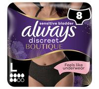 Always Pantalones de incontinencia Discreet Boutique para mujer, talla L, Plus, paquete de 8