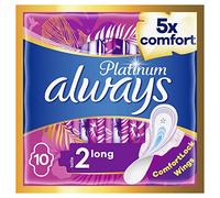 Always Platinum, servilletas higiénicas largas, tamaño 2 con aletas, formato Eco x160 (16 paquetes de 10 unidades)