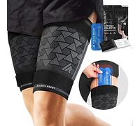Always Ready, funda de soporte de compresión para muslos (2 por paquete) con paquete de gel frío y caliente para isquiotibiales y cuádriceps, hombres y mujeres, correas de compresión (M)