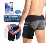 Always Ready Groin, Faja Para La Cadera, el Muslo y Los Músculos Isquiotibiales Con Terapia de Frío y Calor, Ideal Para Aliviar la Tensión y el Dolor Ciático, Compresión Ajustable, Unisex (M-XXL)