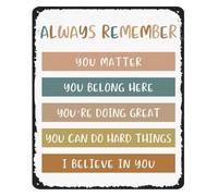Always Remember You Matter Metal Sign Boho Affirmation Wall-Art 12x8 Inch