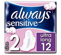 Always Sensitive Long compresa - Tamaño 2, con alas (Pack de 8, 8 x 12 unidades)