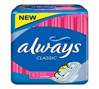 Always - Servilletas sanitarias Always Classic (talla 2) con alas - 9 piezas