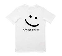 Always Smile Cute Funny Stylish Top Art Blanco Unisex Kid's T-Shirt L