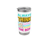 Always Think Outside the Box Illustration Graphic Designs Vaso térmico de acero inoxidable de doble pared