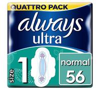 Always Toallas sanitarias ultra normales con alas 56 almohadillas súper absorbentes, neutralizan los olores, ultra finas, tamaño 1