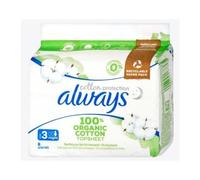 Always Toallitas Protectoras de Algodón Talla 3 Noche 8uds
