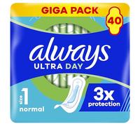 Always Ultra Day Compresas Sanitarias Normal (Tamaño 1) 40 Unidades, Super Absorbentes Y Ultra Finas, Para El Periodo
