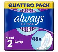Always Ultra Sanitaria Larga (S2) con Alas x48 Súper Absorbente y Ultra Delgada, para la Menstruación