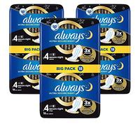 Always Ultra Secure Night - Almohadillas sanitarias con alas, 18 por paquete (paquete de 3) - 54 compresas en total