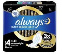 Always Ultra Secure Night - Compresas sanitarias (4 unidades, 8 unidades)