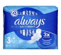 Always Ultra - Toallas de día y noche con alas 10 unidades