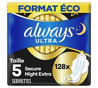 Always Ultra, Toallas Higiénicas Day & Night, tamaño 5 con Plumas, Super Absorbentes y Ultra Finas, Formato Eco x128 (16 paquetes de 8 unidades)