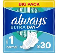 Always Ultra Toallas Higiénicas, Tamaño 1, Normal, 30 Toallas Con Aletas, Flujo Ligero Día, Max Confort, Super Absorbentes y Ultrafinas