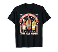 Always Use a Condiment Hot Dog Bun Retro Hotdog Divertido Camiseta