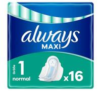 Always Venda maxi normal con alas (tamaño 1) 16 unidades, hasta el 100% de protección, embalaje individual