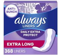 Always Xtra Protection Dailies Bragas femeninas para mujeres, extra largas, 368 unidades, sin perfume (92 unidades, paquete de 4 - 368 unidades en total)