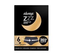 ALWAYS Zzzs Bragas Desechables Para El Periodo 3 Unidades, Bragas Para Mujeres, Bragas Menstruales Negras, Protección 360°