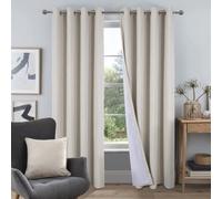 Always4u 100% Cortina Ocultante Chenille, Doble Cortinas Beige EU017-208P7042-Beige-137 x 213