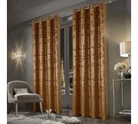 Always4u 100% cortinas opacas de terciopelo dorado, con aislamiento térmico, tejido suave e irrompible, doble cortina con ojales, para dormitorio, salón, cocina, caramel 140 x 245 cm, juego de 2