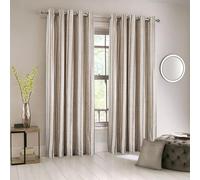 Always4u Cortina 100% Ocultante,Cortinas de terciopelo de rayas largas, doble cortinas, aislamiento térmico con ojales, cortina para sala de estar, dormitorio, cocina, elegante, champán, 137 x 213 cm,