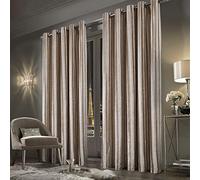 Always4u - Cortinas de terciopelo aplastado, cortina de rayas, filtración de luz y aislamiento térmico, magnífica y clásica, para sala de estar, dormitorio, villa, champán, 140 x 245 cm, juego de 2