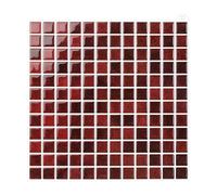 Alwayspon 10 adhesivos de vinilo 3D de mosaico para pared, despegar y pegar, impermeables, para azulejos de pared de cocina, baño, rojo retro