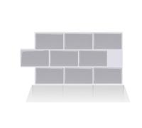 Alwayspon 10 láminas de pegatinas transferibles de azulejos de pared de vinilo 3D gris, despegar y pegar autoadhesivas impermeables protector contra salpicaduras, calcomanías adhesivas de azulejos