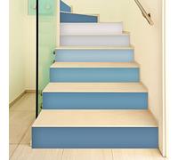 Alwayspon 12 calcomanías de vinilo para escaleras, impermeables, autoadhesivas, para elevar escaleras, azulejos, muebles, puertas, nevera, refrigerador, 100 x 18 cm, color azul