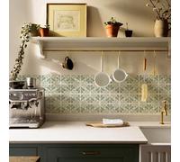 Alwayspon 25 adhesivos para azulejos de 20 cm, color verde salvia, autoadhesivos, adhesivos de transferencia para baño, cocina, salpicaduras para cocina, despegar y pegar azulejos de pared