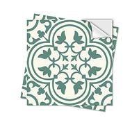 Alwayspon 25 calcomanías para azulejos, autoadhesivas, marroquíes, color verde, para transferencia de azulejos para baño, cocina, salpicaduras para cocina, despegar y pegar, vinilo adhesivo para