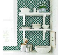 Alwayspon 25 calcomanías para azulejos, autoadhesivas, marroquíes, color verde, para transferencia de azulejos para baño, cocina, salpicaduras para cocina, despegar y pegar, vinilo adhesivo para