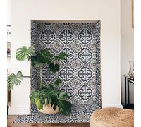 Alwayspon 25 calcomanías para azulejos, autoadhesivas, marroquíes, grises, para transferencia de azulejos para baño, cocina, salpicaduras para cocina, despegar y pegar, vinilo adhesivo para pared, 20