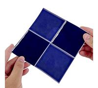 Alwayspon Adhesivo de vinilo grueso con efecto de mosaico azul, autoadhesivo, resistente al agua, adhesivo de transferencia para azulejos de cocina, baño, pared, 15 x 15 cm, 10 unidades