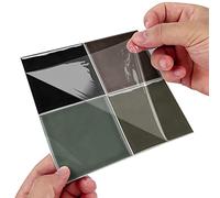 Alwayspon Adhesivo de vinilo grueso con efecto de mosaico gris, autoadhesivo, resistente al agua, adhesivo de transferencia para azulejos de cocina, baño, pared, 15 x 15 cm, 10 unidades