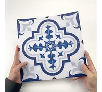 Alwayspon Adhesivo para azulejos de vinilo, impermeable, antideslizante, de PVC, autoadhesivo, 30 x 30 cm, azul portugués