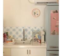 Alwayspon Adhesivos para azulejos, patrón de flores azul y blanco, autoadhesivos, para pegar en azulejos, adhesivos de transferencia para baño, cocina, protección contra salpicaduras, despega y pega