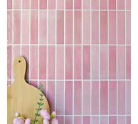 Alwayspon Juego de 10 hojas de vinilo adhesivo 3D impermeable para pared de cocina, baño, 25,4 x 25,4 cm, color rosa