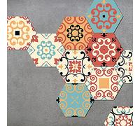 Alwayspon Pegatinas de vinilo para piso, antideslizantes, impermeables, hexagonales, para cocina, baño, balcón, azulejos de suelo, despegar y pegar, juego de 10 unidades