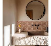 Alwayspon Pegatinas tipo azulejo, 25 unidades x 15 cm, Rojo, autoadhesivas, para pegar en azulejos, pegatinas de transferencia para baño, cocina, protección contra salpicaduras, despegue y pegado,