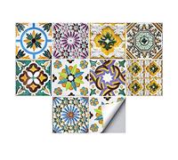 Alwayspon Plaza de Vinilo Azulejos, Auto Adhesiva Pared de la Etiqueta engomada del azulejo para la decoración casera, 10 Piezas Watercolor 20x20cm (Porto, 20x20cm)